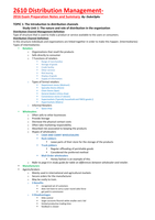 MNM2610 Distribution Management Complete typed notes