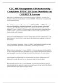 CLC 059 Management of Subcontracting  Compliance UPDATED Exam Questions and  CORRECT Answers