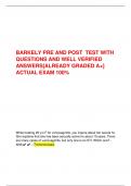 BARKELY PRE AND POST TEST WITH  QUESTIONS AND WELL VERIFIED  ANSWERS[ALREADY GRADED A+]  ACTUAL EXAM 100%