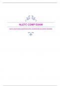 NLETC COMP EXAM QUESTIONS WITH GUARANTEED ACCURATE ANSWERS