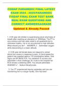 FISDAP PARAMEDIC FINAL LATEST  EXAM 2024 - 2025/PARAMEDIC  FISDAP FINAL EXAM TEST BANK  REAL EXAM QUESTIONS AND  CORRECT ANSWERS|AGRADE Updated & Already Passed