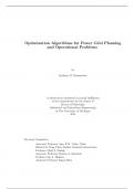 Optimization Algorithms for Power Grid Planning and Operational Problems by Kathryn M. Schumacher