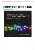 COMPLETE TEST BANK  Introductory Econometrics: A Modern Approach 7th Edition by Jeffrey M. Wooldridge (Author)