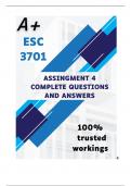 ESC3701 Assignment 4 (COMPLETE ANSWERS) 2024 (628263) - DUE 23 July 2024