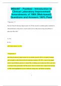 WB4497 - Posttest - Introduction to Clinical Laboratory Improvement Amendments of 1988 (Web-based) Questions and Answers 100% Pass