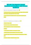 BIO 242: The Digestive System Questions and Answers Latest Version  Graded A+