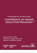 Proceedings for the 15th annual CONFERENCE ON HIGHER EDUCATION PEDAGOGY February 15-17, 2023 The Inn at Virginia Tech and Skelton Conference Center