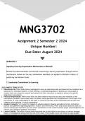 MNG3702 Assignment 2 (ANSWERS) Semester 2 2024 - DISTINCTION GUARANTEED