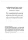 The Marginal Returns to Distance Education: Evidence from Mexico’s Telesecundarias*