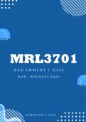 MRL3701 Assignment 1 2024| Due 30 August 2024