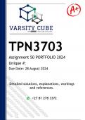 TPN3703 Assignment 50 (DETAILED ANSWERS) 2024 - DISTINCTION GUARANTEED