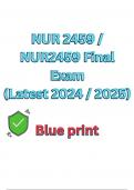 NUR 2459 / NUR2459 Final Exam (Latest 2024 / 2025): Mental And Behavioral Health Nursing - Rasmussen [ Blue print ]