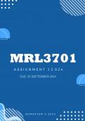 MRL3701 Assignment 2 2024| Due 20 Sept 2024