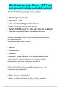 Health Assessment Practice Questions (Test 1) exam with complete solutions