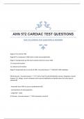 AHN 572 CARDIAC TEST QUESTIONS & ANSWERS