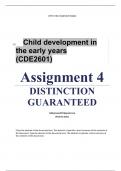 Well-structured CDE2601 Assignment 4 (ANSWERS) 2024 - DISTINCTION GUARANTEED. (DETAILED ANSWERS - DISTINCTION GUARANTEED!)..... 