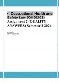 This document contains workings, explanations and solutions to the OHS2602 Assignment 2 (QUALITY ANSWERS) Semester 2 2024