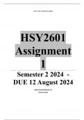 HSY2601 Assignment 1 (COMPLETE ANSWERS) Semester 2 2024 - DUE 12 August 2024 ; 100% TRUSTED Complete, trusted solutions and explanations