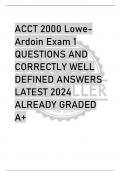 ACCT 2000 LoweArdoin Exam 1 QUESTIONS AND  CORRECTLY WELL  DEFINED ANSWERS  LATEST 2024  ALREADY GRADED  A+