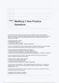 MedSurg 1 Hesi Practice Questions with Complete Solutions