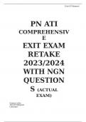 PN ATI COMPREHENSIVE EXIT EXAM RETAKE 2023-2024 NGN ACTUAL QUESTIONS & ANSWERS A+