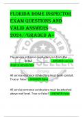 Florida Home Inspector  Exam QUESTIONS AND  VALID ANSWERS  2024//GRADED A+