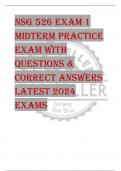 NSG 526 Exam 1 MIDTERM PRACTICE  EXAM WITH  QUESTIONS &  CORRECT ANSWERS  LATEST 2024  EXAMS