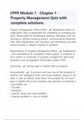 CPPS Module 1 - Chapter 1 - Property Management Quiz with complete solutions |Latest 2024/2025