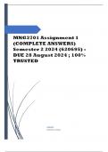 MNG3701 Assignment 1 (COMPLETE ANSWERS) Semester 2 2024 (620695) - DUE 28 August 2024 1 review Course Strategic Planning IIIA (MNG3701) Institution University Of South Africa (Unisa) Book Practising Strategy