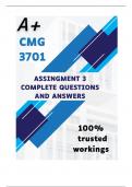 CMG3701 Assignment 3 (COMPLETE ANSWERS) 2024 (891516) - DUE 31 July 2024