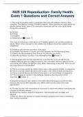 NUR 128 Reproduction- Family Health Exam 1 Questions and Correct Answers