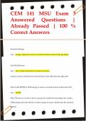 CEM 141 MSU Exam 3 Answered Questions |  Already Passed | 100 %  Correct Answers