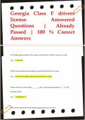 Georgia Class F drivers  license Answered  Questions | Already  Passed | 100 % Correct  Answers