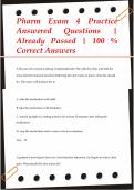 Pharm Exam 4 Practice Answered Questions |  Already Passed | 100 %  Correct Answers A 60-year-old woman is taking a bisphosphonate. She calls the clinic and tells the  nurse that her stomach has been bothering her and wants to know what she should  do. Th