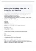 Hearing Aid Academy Final Test – 3 Questions and Answers