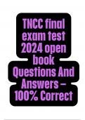 TNCC Final Exam Test 2024 Open Book (Updated Questions with Verified Answers)2024