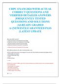 CHPC EXAM 2024 WITH ACTUAL  CORRECT QUESTIONS AND  VERIFIED DETAILED ANSWERS  |FREQUENTLY TESTED  QUESTIONS AND SOLUTIONS  |ALREADY GRADED  A+|NEWEST|GUARANTEED PASS  |LATEST UPDATE