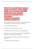 Project management module (ifma fmp) exam latest 2024- 2025 actual exam over 500 questions and correct detailed answers with rationale (Verified answers) Already graded a+