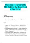 Theories of Personality 9Th Edition By Jess Feist – Test Bank