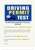 NC DMV Permit Actual Test/ 79 Qs & Ans/ 2024-2025.  