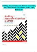 Auditing, Assurance Services & Ethics in Australia, 10th Edition Arens, Best, Shailer, Fiedler, Elder, Beasley Test Bank