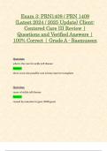 Exam 3 / Final Exam: PRN1409 / PRN 1409 (Latest 2024 / 2025 Update) Client-Centered Care III Review | Questions and Verified Answers | 100% Correct | Grade A - Rasmussen