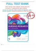 Test Bank for Nursing Research in Canada 5th Edition by Mina Singh, All Chapters included, LATEST