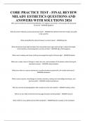 CORE PRACTICE TEST - FINAL REVIEW MILADY ESTHETICS QUESTIONS AND ANSWERS WITH SOLUTIONS 2024