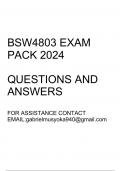 BSW4803 Exam pack 2024(Questions and answers)