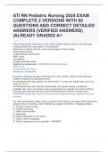 ATI RN Pediatric Nursing 2024 EXAM  COMPLETE 2 VERSIONS WITH 60  QUESTIONS AND CORRECT DETAILED  ANSWERS (VERIFIED ANSWERS)  |ALREADY GRADED A+