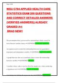 WGU C784 APPLIED HEALTH CARE STATISTICS EXAM 200 QUESTIONS AND CORRECT DETAILED ANSWERS (VERIFIED ANSWERS)| ALREADY GRADED A+| BRAD NEW!!