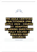 PMI Agile Certified Practitioner (PMI-ACP)® 2024 - Course 07: Adaptive Planning questions fully solved & verified for accuracy