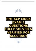 PMI-ACP Mock Exam 1 questions fully solved & verified for accuracy.