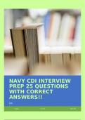 NAVY CDI INTERVIEW PREP 25 QUESTIONS WITH CORRECT ANSWERS!!